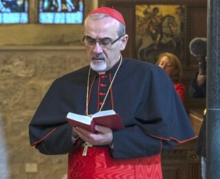 Cardinale Pizzaballa durante la visita a Gaza